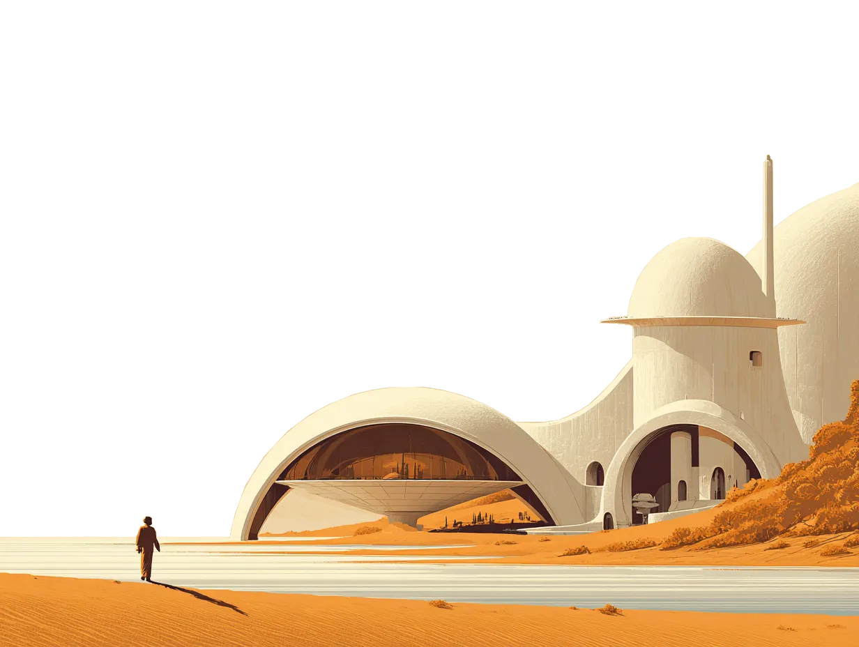 Futuristic desert architecture